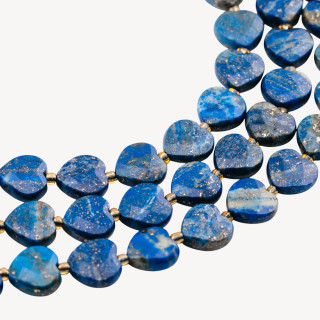 Lapislazzuli Cuore Piatto Sfaccettato 12mm