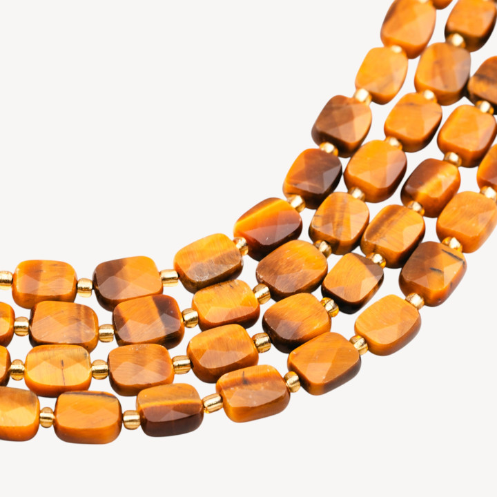 Occhio Di Tigre  Rettangolo Piatto Sfaccettato 8x10mm