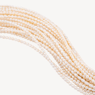 Perle Di Fiume Microperle Chicco Di Riso 3,0-3,5mm A++ Bianco