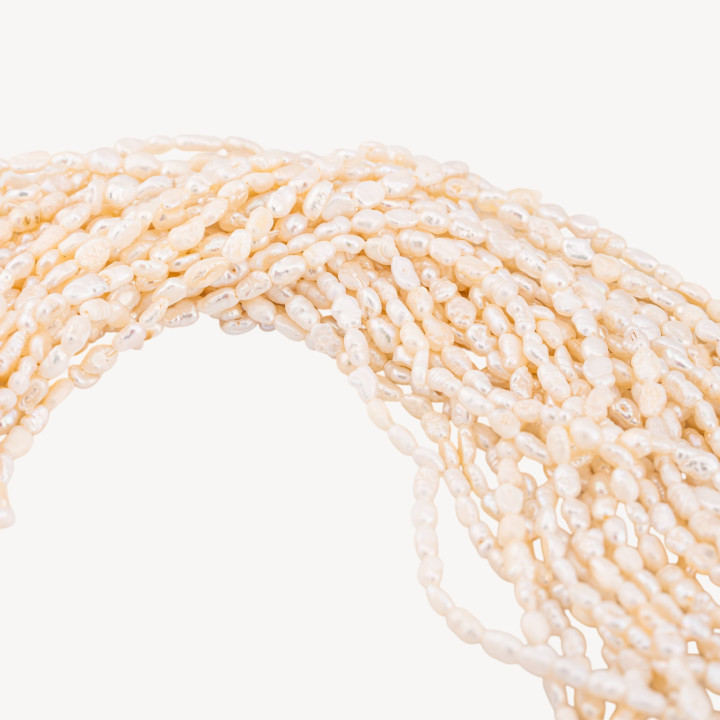 Perle Di Fiume Microperle Chicco Di Riso Linea Economica 3mm Bianco