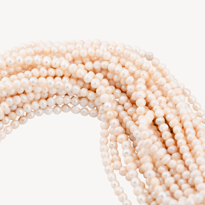 Perle Di Fiume Microperle Tonde Economiche 3-3,5mm Bianco Opaco