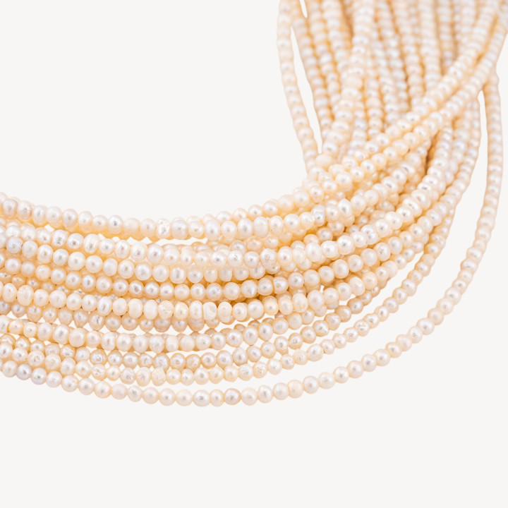 Perle Di Fiume Microperle Tondo 3-3,5mm A  Bianco