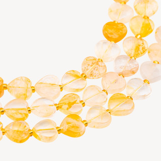 Quarzo Ematoide Giallo Cuore Piatto Sfaccettato 12mm