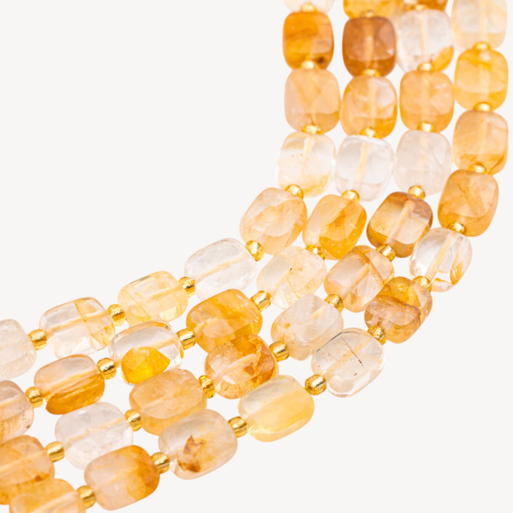 Quarzo Ematoide Giallo Rettangolo Piatto Sfaccettato 8x10mm