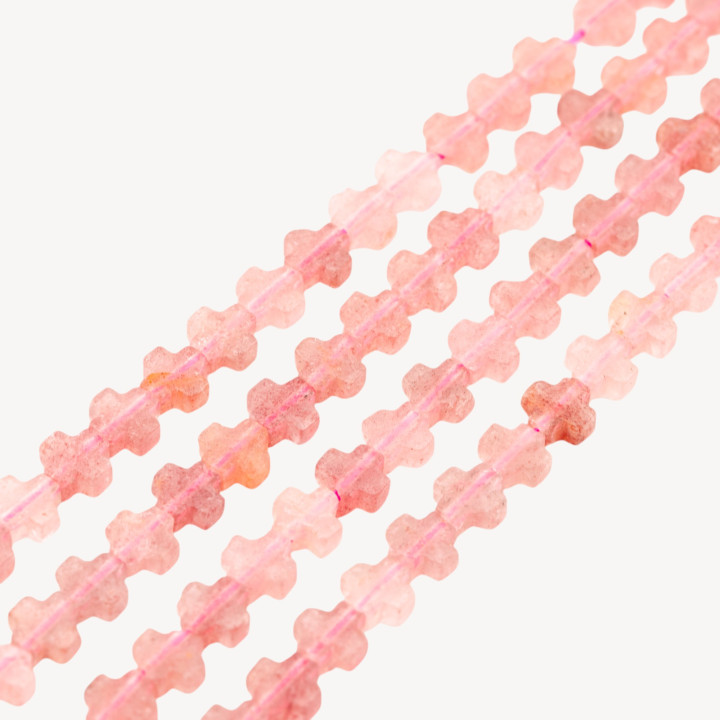 Quarzo Fragola Croce 8mm