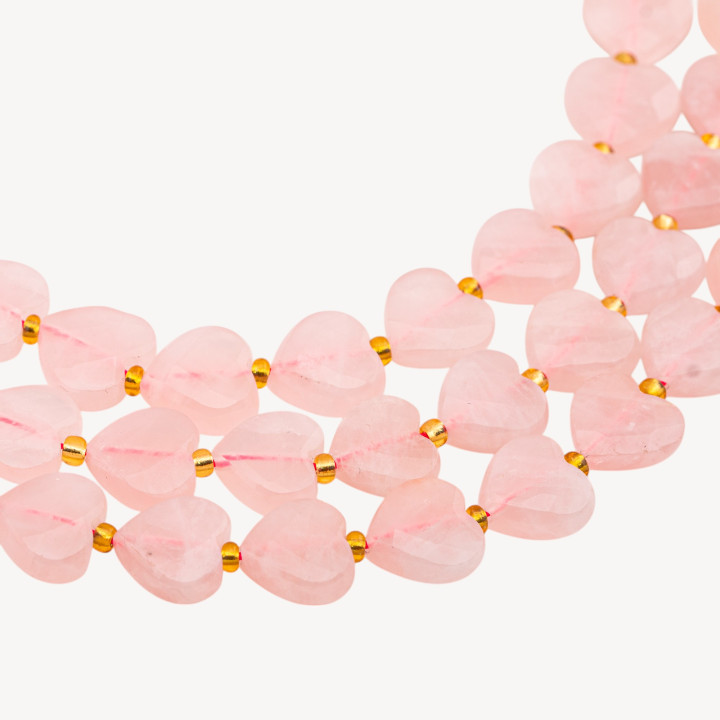 Quarzo Rosa Cuore Piatto Sfaccettato 12mm