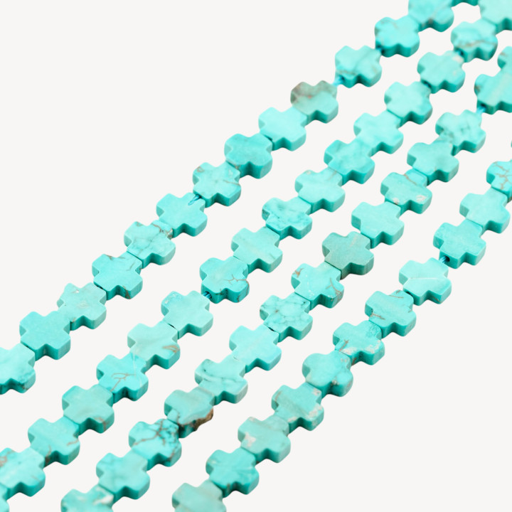 Turchese Stabilizzato Croce 8mm