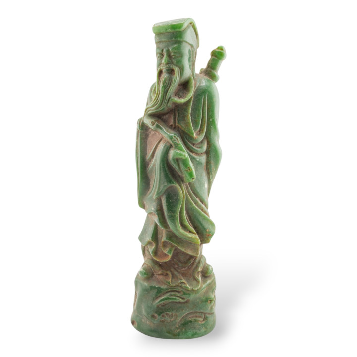 Soprammobile Statua Di Giada Giadeite Verde 20-24cm