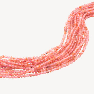 Quarzo Fragola Perlina Tonda Sfaccettata Diamond Cut 3mm