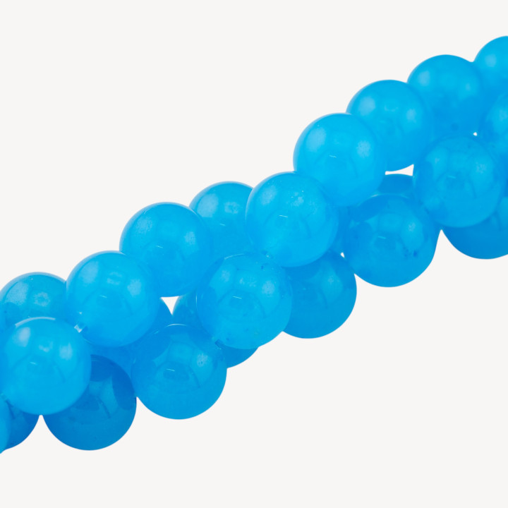 Giada Ghiaccio (Icy Jade) Celeste Perline Tonde Lisce 12mm