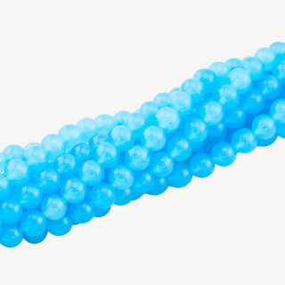 Giada Ghiaccio (Icy Jade) Celeste Perline Tonde Lisce 6mm