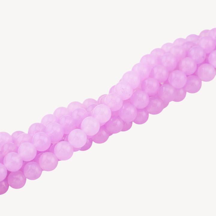 Giada Ghiaccio (Icy Jade) Lilla Tondo Liscio 6mm