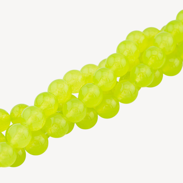 Giada Ghiaccio (Icy Jade) Verde Fluo Chiaro Tondo Liscio 10mm