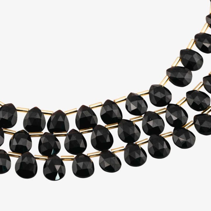 Onice Gocce Briolette Sfaccettate 10x8mm