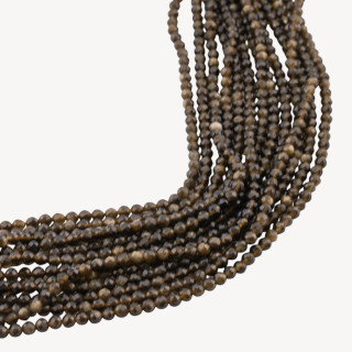 Ossidiana Gold Perlina Tonda Sfaccettata Diamond Cut 3mm