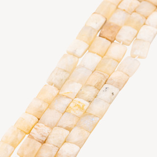 Pietra Di Luna Bianca Rettangolo Piatto Sfaccettato Taglio Rigido 8x10mm