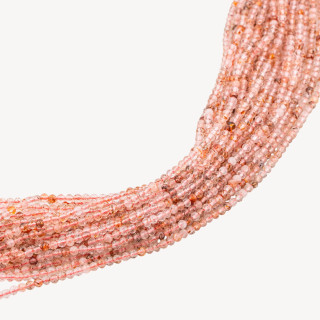 Quarzo Ematoide Perlina Tonda Sfaccettata Diamond Cut 2mm