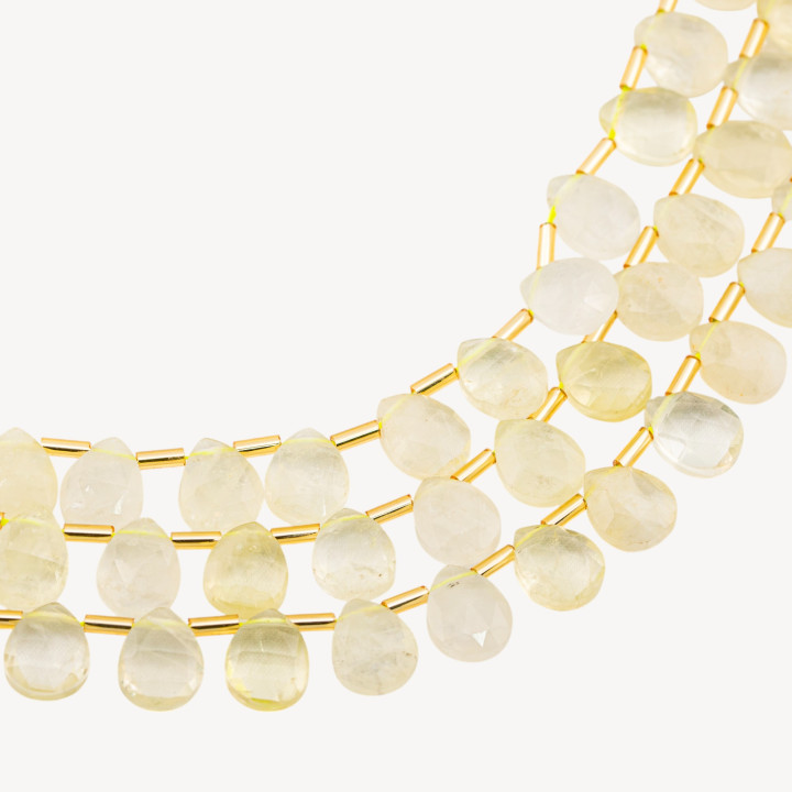 Quarzo Lemon Gocce Briolette Sfaccettate 10x8mm