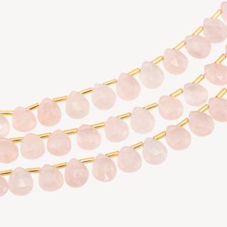 Quarzo Rosa Gocce Briolette Sfaccettate 10x8mm