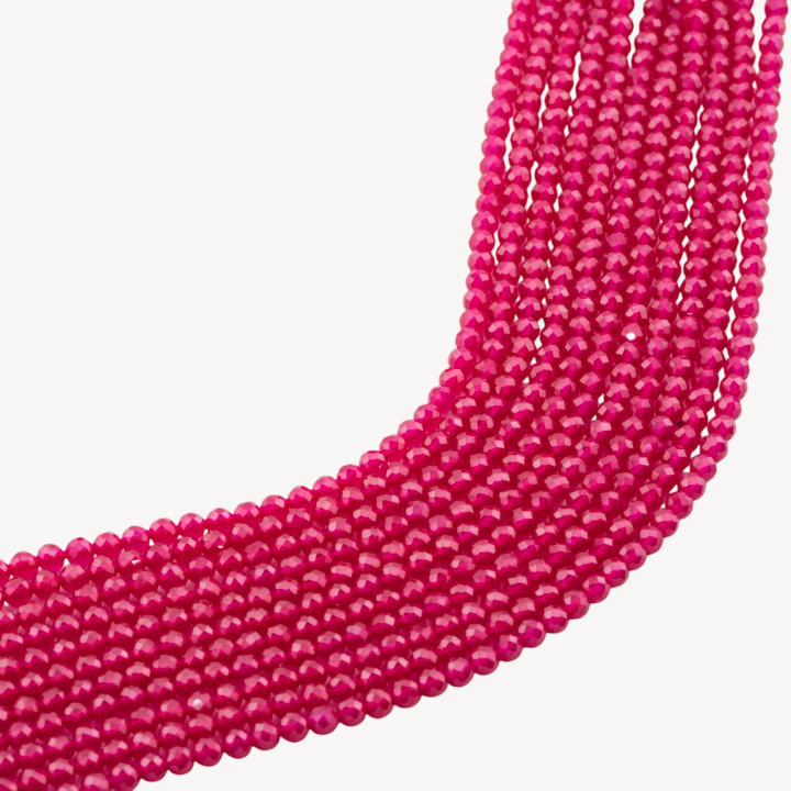 Radice Di Rubino Perlina Tonda Sfaccettata Diamond Cut 3mm