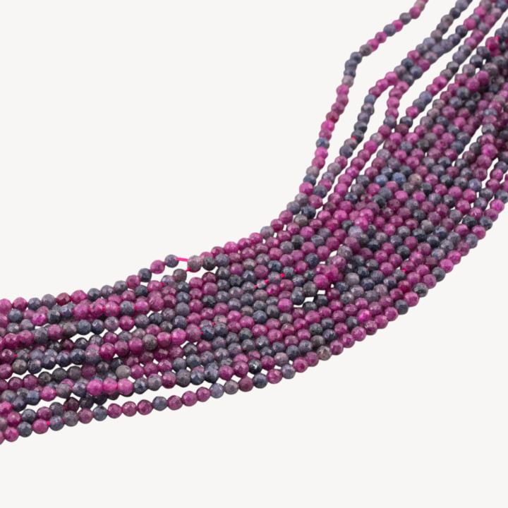 Radice Di Rubino Scuro Perlina Tonda Sfaccettata Diamond Cut 2,8mm