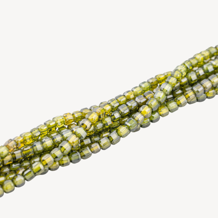 Zirconi Cubi Taglio Rigido 3mm Verde Olivina