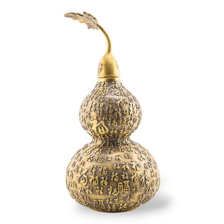 Soprammobile Statua Di Ottone Zucca Decorata 18x24cm