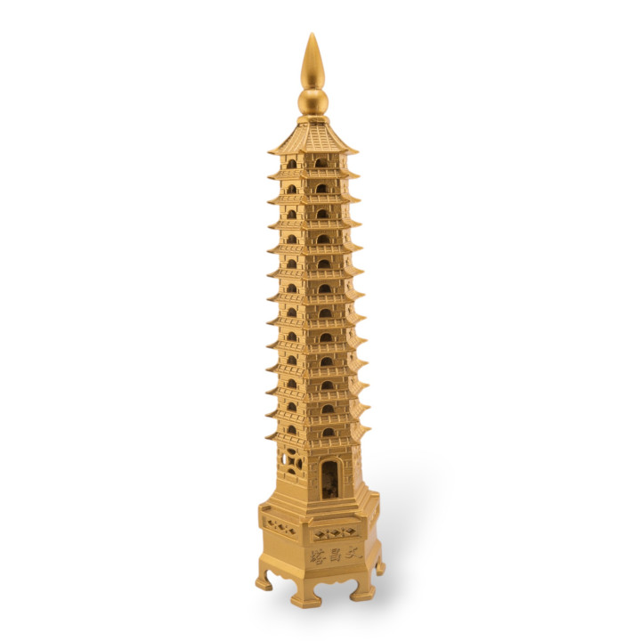 Soprammobile Statua Di Ottone Pagoda 18cm