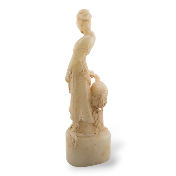 Soprammobile Statue Di Giada Giadeite Inciso A Mano 22cm