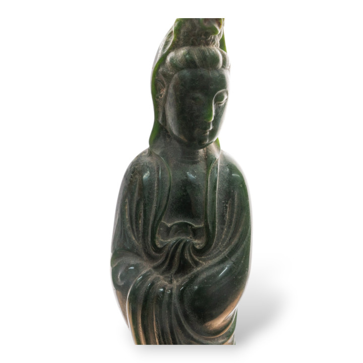 Soprammobile Statua Di Giada Giadeite Verde 21cm