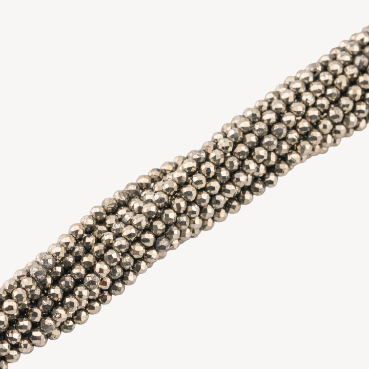 Ematite Pirite Perlina Tonda Sfaccettata 3mm Taglio Rigido