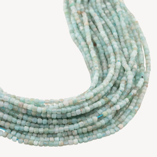 Amazzonite Cubo Taglio Rigido Sfaccettato 2,5mm