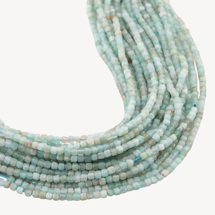 Amazzonite Cubo Taglio Rigido Sfaccettato 2,5mm