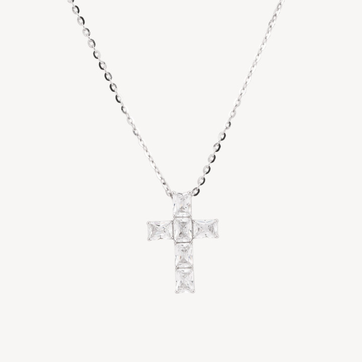 Collana Con Pendente In Argento 925 Con Zirconi