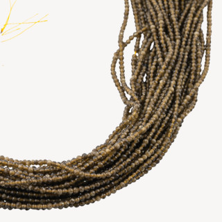 Ossidiana Gold Perlina Tonda Sfaccettata Diamond Cut 2mm