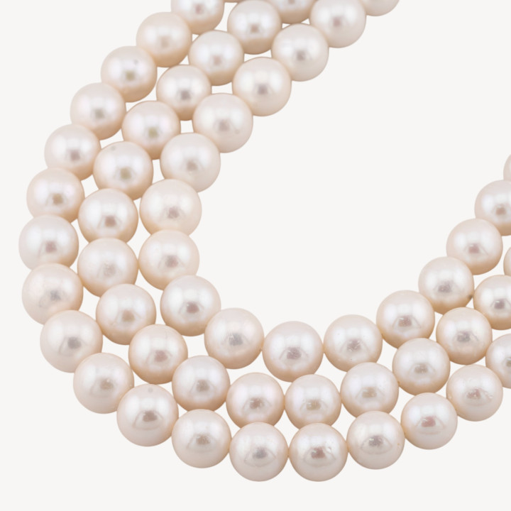 Perle Di Fiume Tonde 11,0-13,0mm Barocche Bianche per Creazioni Gioielli DIY