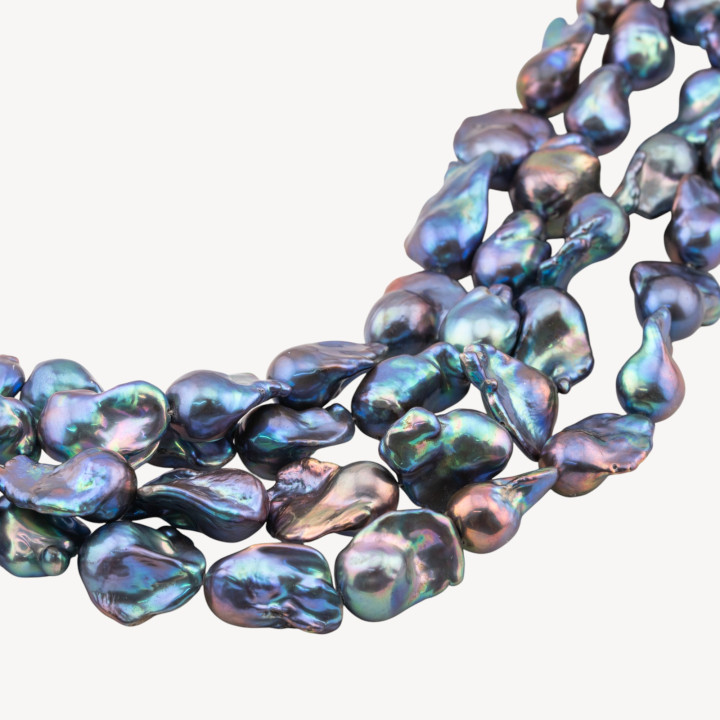 Perle Di Fiume Barocche Naturali YHG Nero Thaiti Iridescente 100-110gr per Creazioni Gioielli DIY