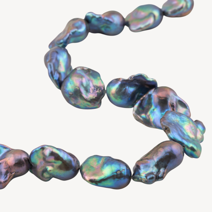 Perle Di Fiume Barocche Naturali YHG Nero Thaiti Iridescente 110-120gr per Creazioni Gioielli DIY