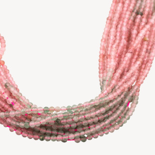 Quarzo Fragola Gradiente Perlina Tonda Sfaccettata Diamond Cut 3mm