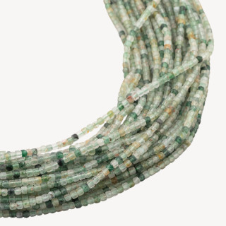 Quarzo Rutilato Verde Cubo Taglio Rigido Sfaccettato 3mm