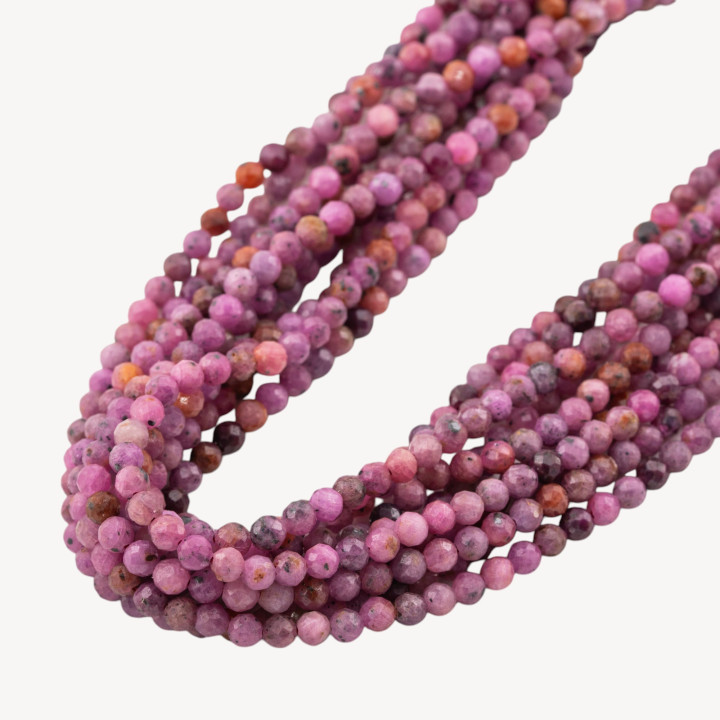 Radice di Rubino Perlina Tonda Sfaccettata 4mm