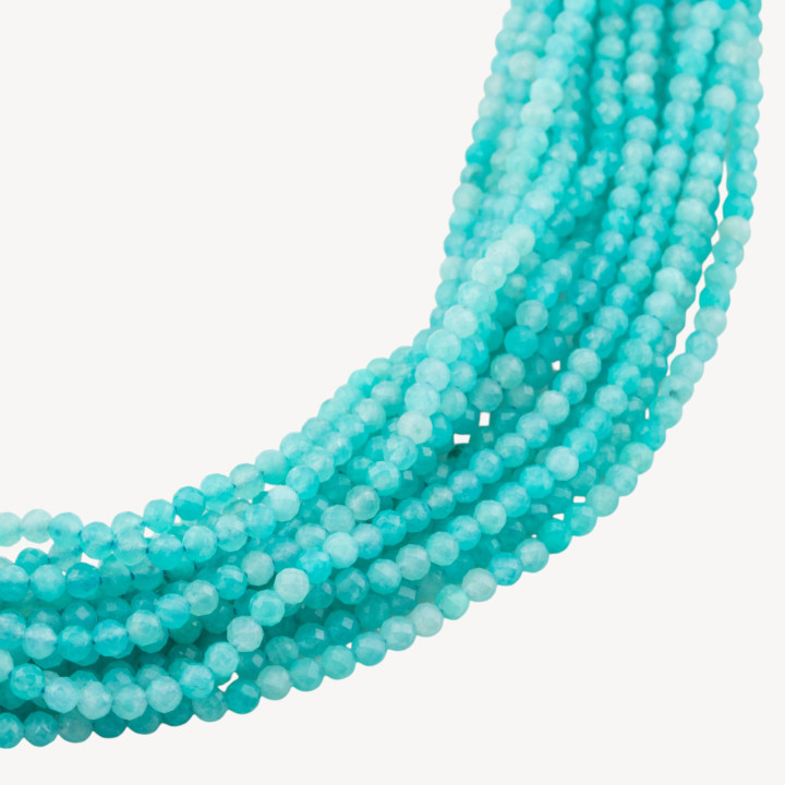 Amazzonite Perlina Tonda Sfaccettata Diamond Cut 3mm