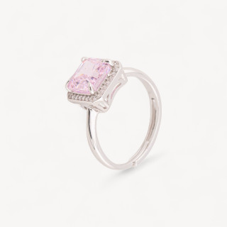 Anello In Argento Con Corindone Rosa