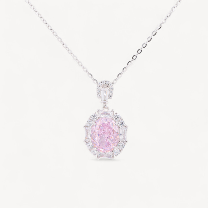 Collana Con Pendente In Argento Con Corindone