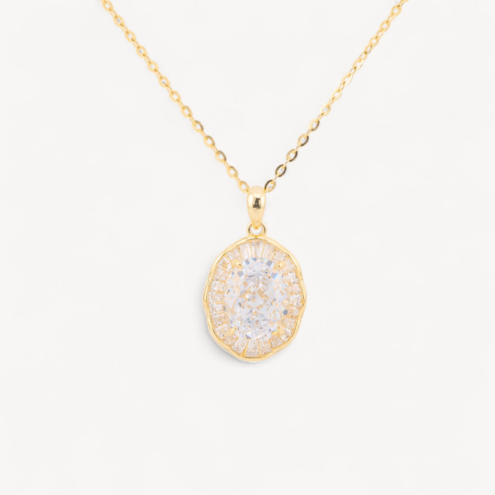 Collana Con Pendente In Argento Con Corindone