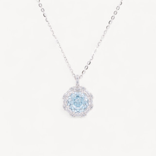 Collana Con Pendente In Argento Con Corindone Blu