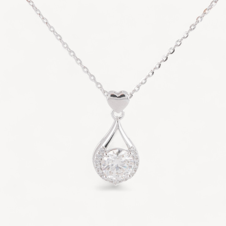 Collana Con Pendente In Argento Con Moissanite MOD1456
