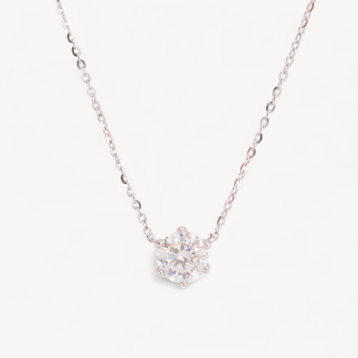 Collana Con Pendente In Argento Con Moissanite MOD1457