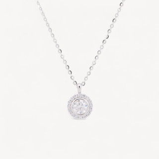 Collana Con Pendente In Argento Con Moissanite