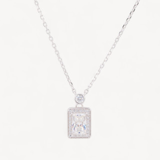 Collana Con Pendente In Argento Con Moissanite